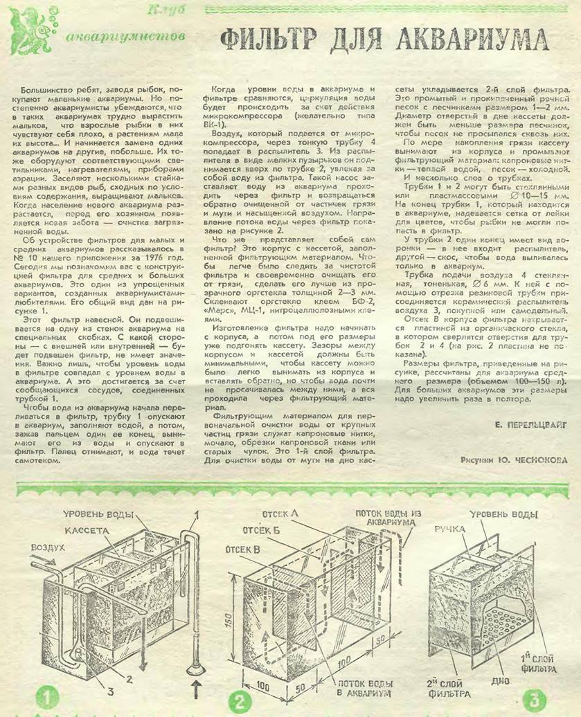 Какая средняя высота фильтра для аквариума