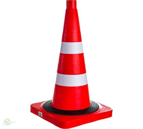 Сигнальный дорожный конус, 510 мм, оранжевый, с 2-мя светоотражающими полосами ПРОТЭКТ КС-2.8.0-П 2